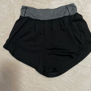Black shorts with grey waist band